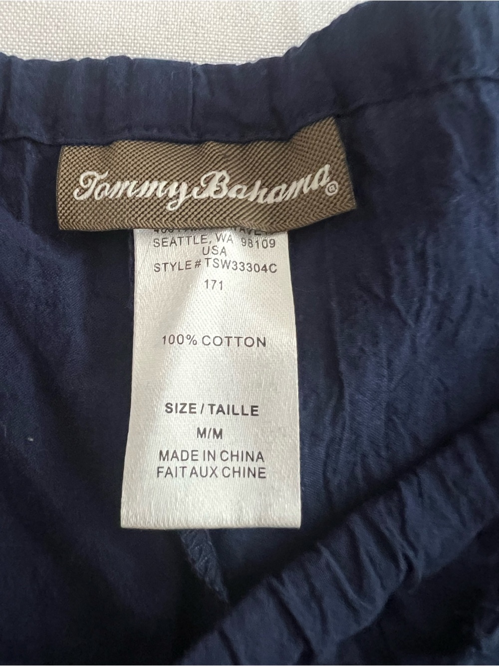 Tommy Bahama Navy Drawstring Wide-Leg Pants 100% cotton - Picture 5 of 10